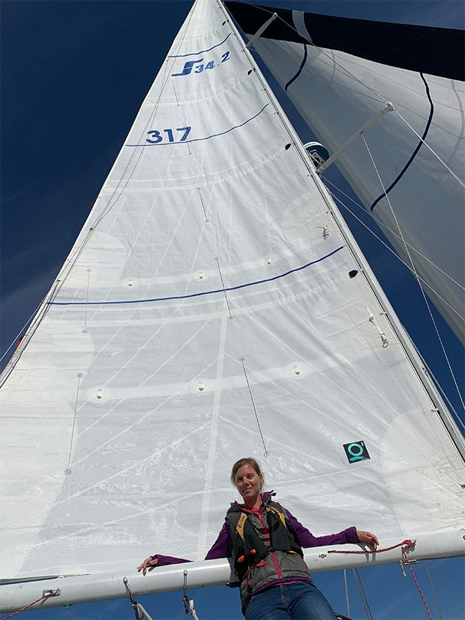 Instructor Jenny McCain on the water