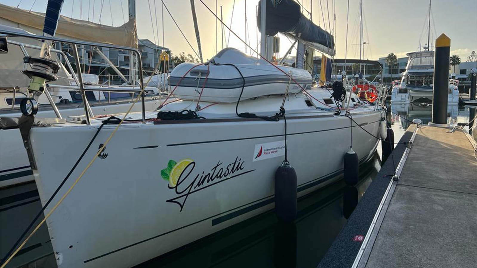 White Knuckle shuffle docked boat