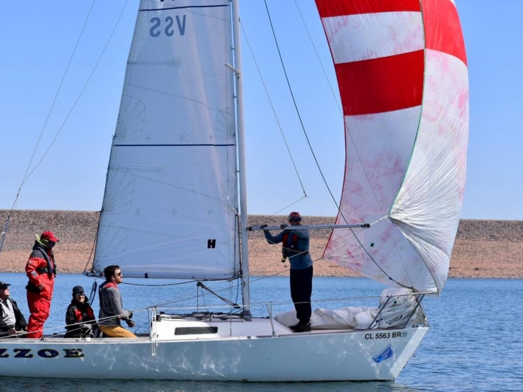 Inland lake sailors enjoying a casual sunny day outing.