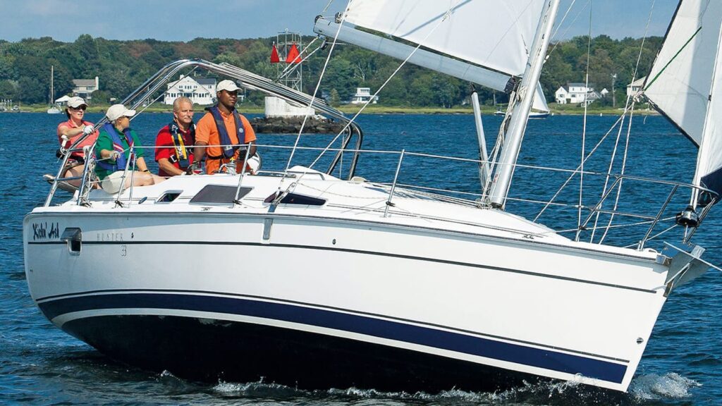 Cruising Boat Sailing Upwind