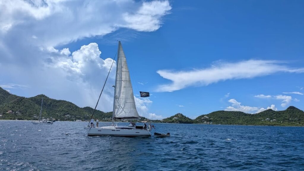 A sailboat on a sunny day