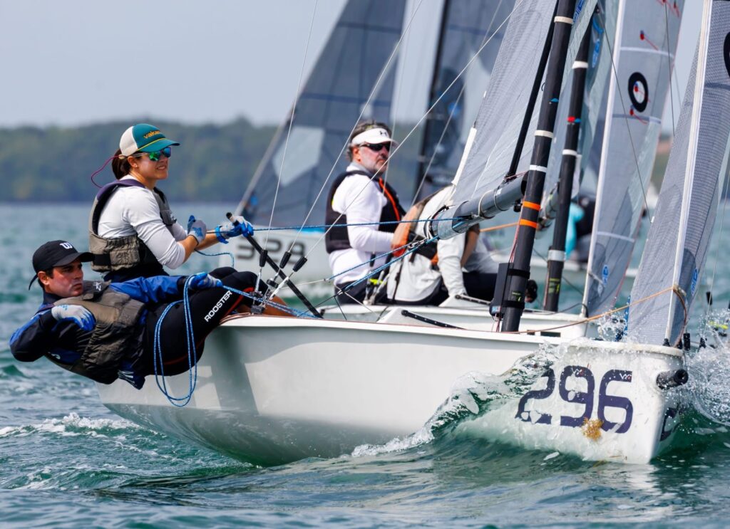 Crew racing and pointing on "Kaos"