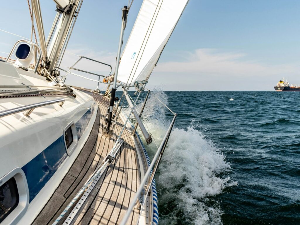 a sailboat underway