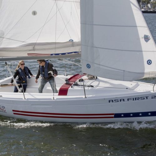American Sailing Association First 22 built by Beneteau sailing in Annapolis MD.