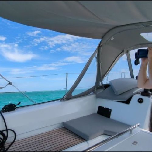 Forrest Hardy - First Reef Sailing Looking for Landmarks