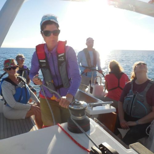 Joan Koehne - adjusting main sheet 2