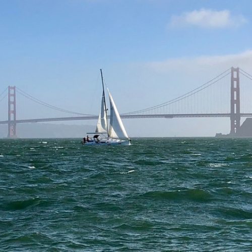Modern Sailing Golden Gate Bridge photo by Mary Elkins