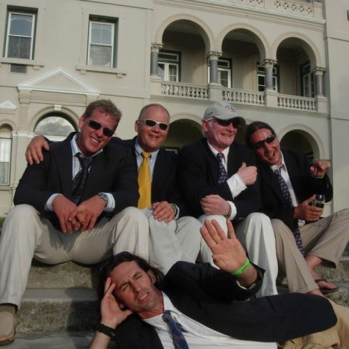 The crew at the Gavernors House after Newport-Bermuda Race