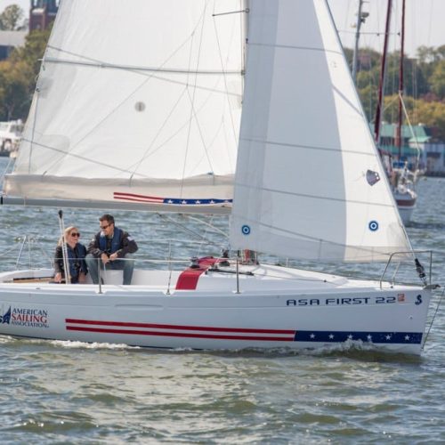 American Sailing Association First 22 built by Beneteau sailing in Annapolis MD.