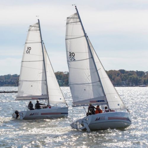 American Sailing Association First 22 built by Beneteau sailing in Annapolis MD.